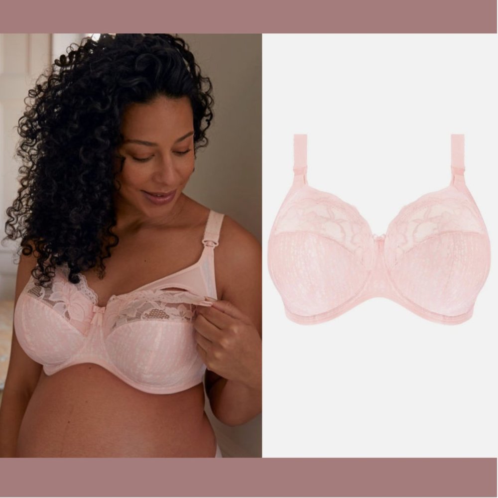 NWT $70 Elomi [ 42I US ] Molly Full Figure Underwire Nursing Bra in‎ Blush